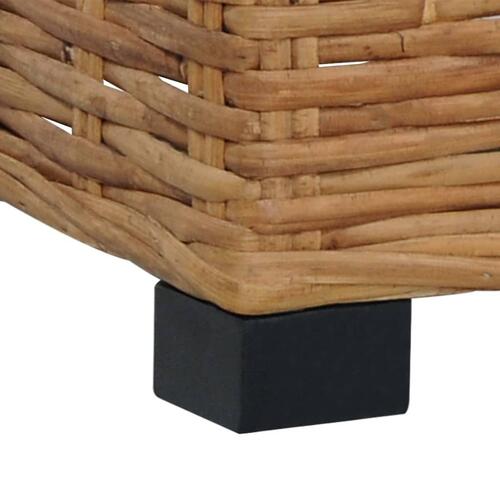 Fodskammel med hynde naturlig rattan