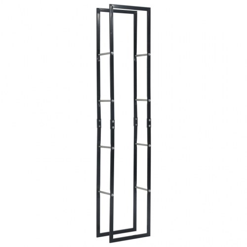 Brændestativ 40 x 25 x 200 cm stål sort