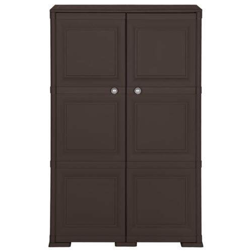 Plastikskab 79x43x125 cm trædesign brun