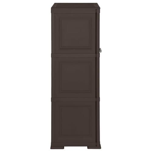 Plastikskab 79x43x125 cm trædesign brun