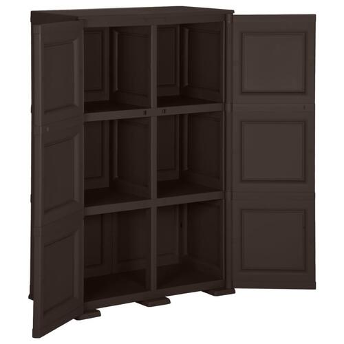 Plastikskab 79x43x125 cm trædesign brun