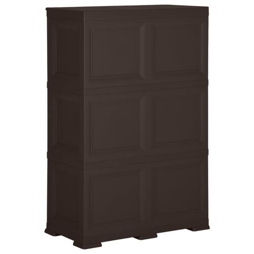 Plastikskab 79x43x125 cm trædesign brun