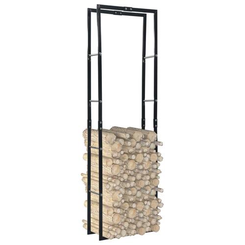 Brændestativ 60x25x200 cm stål sort