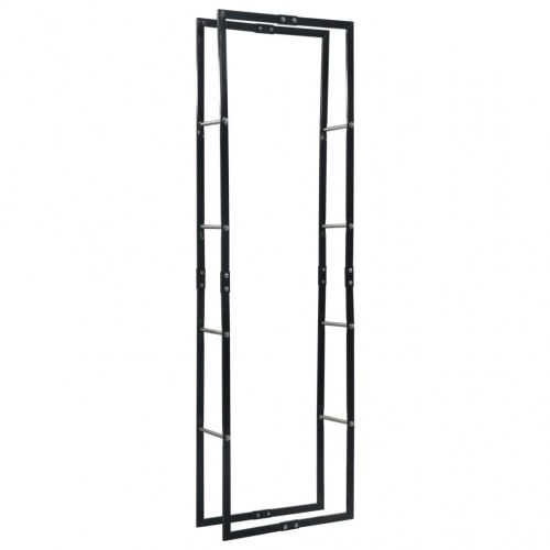 Brændestativ 60x25x200 cm stål sort