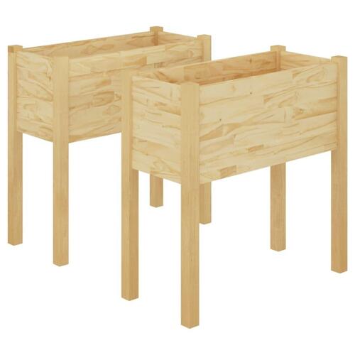 Plantekasser 2 stk. 70x31x70 cm massivt fyrretræ