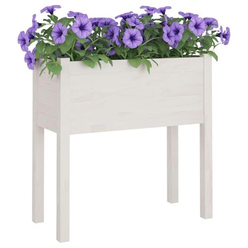 Plantekasse 70x31x70 cm massivt fyrretræ hvid