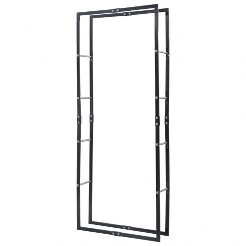 Brændestativ 80 x 25 x 200 cm stål sort