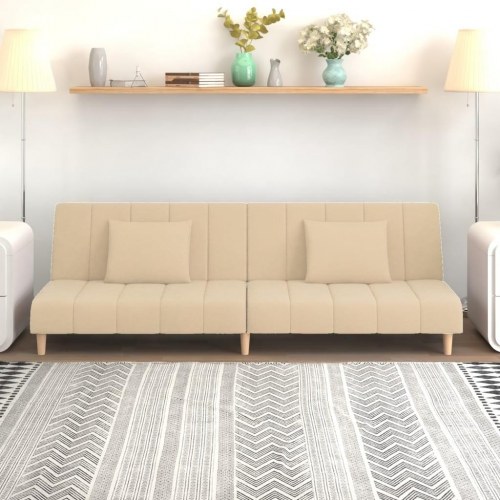 2-personers sovesofa fløjl cremefarvet