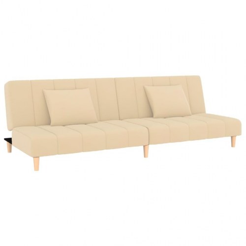 2-personers sovesofa fløjl cremefarvet