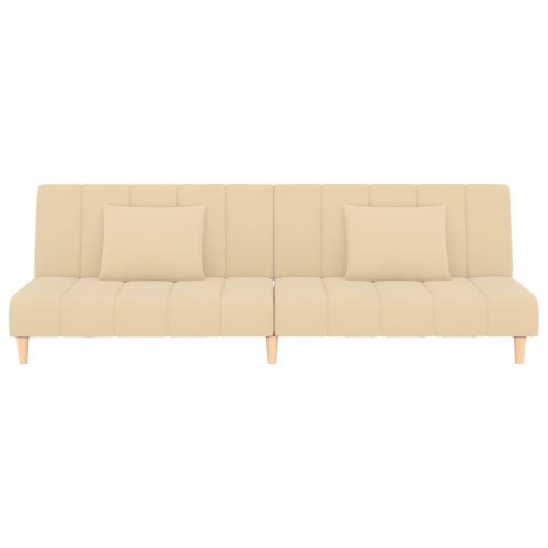 2-personers sovesofa fløjl cremefarvet