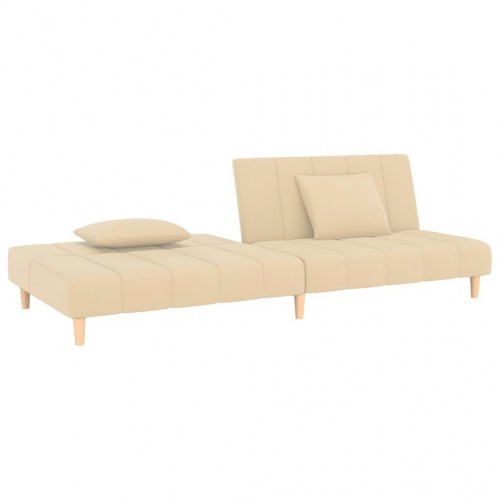 2-personers sovesofa fløjl cremefarvet