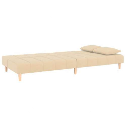 2-personers sovesofa fløjl cremefarvet