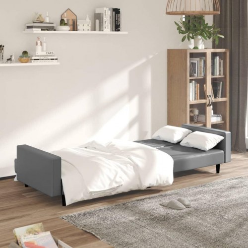 2-personers sovesofa kunstlæder grå