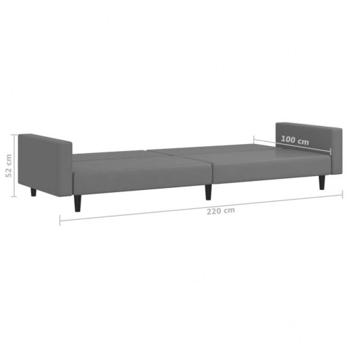 2-personers sovesofa kunstlæder grå