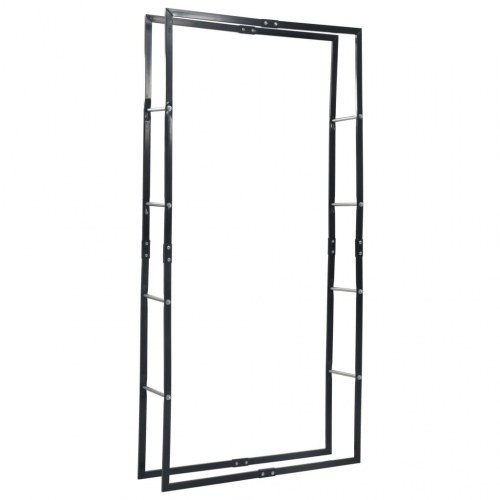 Brændestativ i stål - 100 × 25 × 200 cm, sort