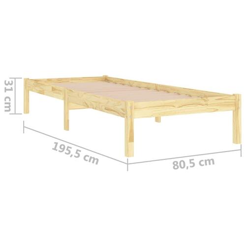 Sengeramme 75x190 cm massivt træ