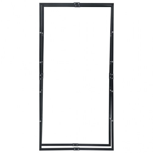 Brændestativ i stål - 100 × 25 × 200 cm, sort