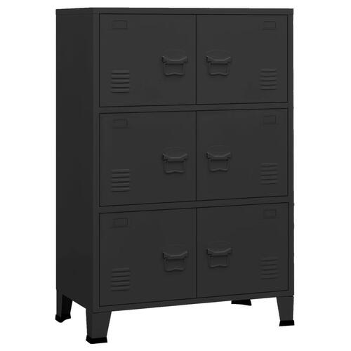 Industrielt opbevaringsskab 75x40x115 cm metal sort