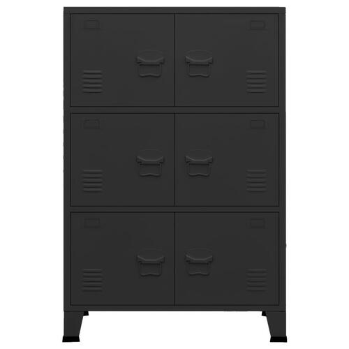 Industrielt opbevaringsskab 75x40x115 cm metal sort