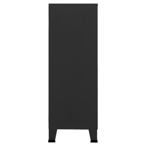 Industrielt opbevaringsskab 75x40x115 cm metal sort