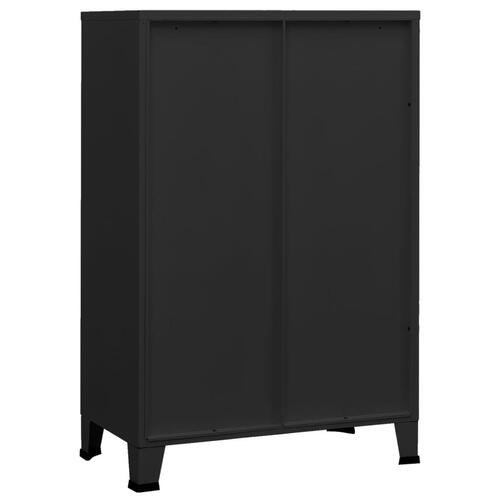 Industrielt opbevaringsskab 75x40x115 cm metal sort