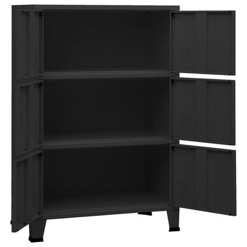 Industrielt opbevaringsskab 75x40x115 cm metal sort