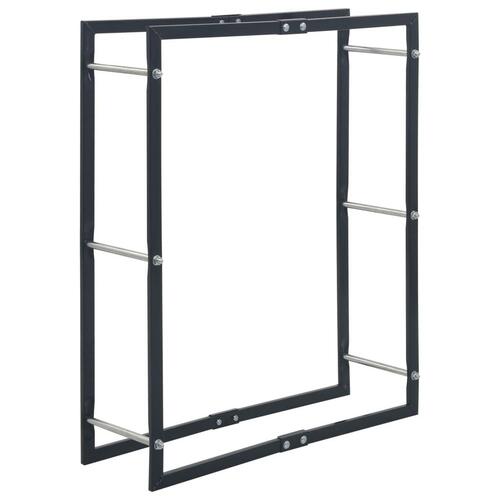 Brændestativ 80x25x100 cm stål sort