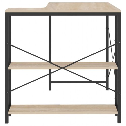 Computerbord 110x72x70 cm konstrueret træ sort og egetræsfarve
