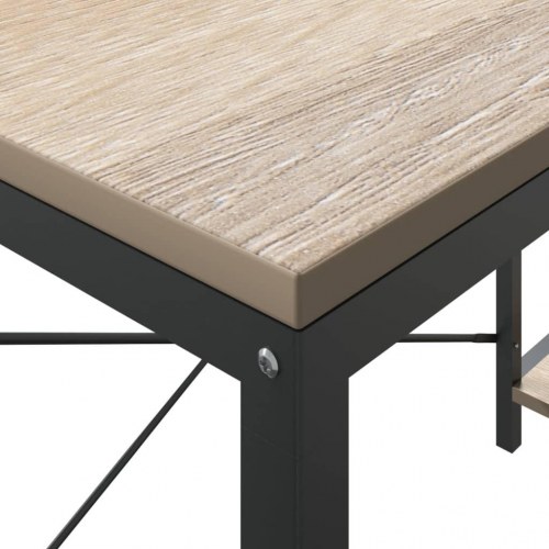 Computerbord 110x72x70 cm konstrueret træ sort og egetræsfarve