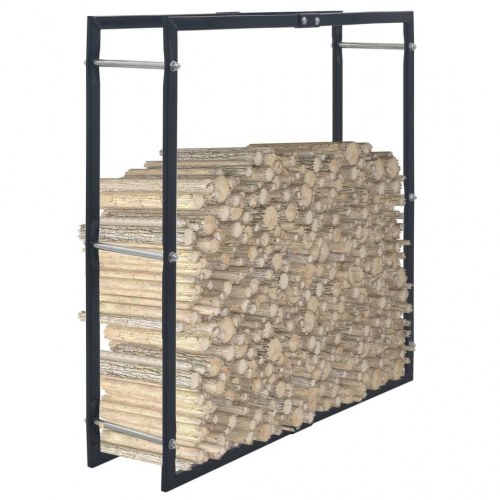 Brændestativ i stål - 100 × 25 × 100 cm, sort