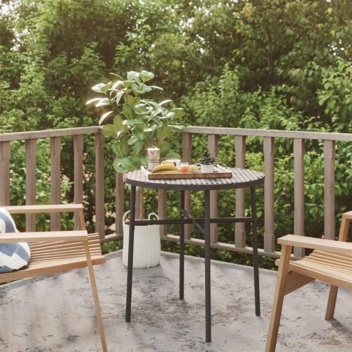 Tebord 45 cm polyrattan sort