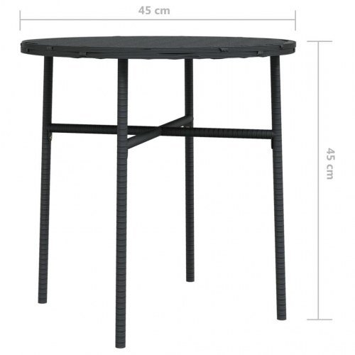 Tebord 45 cm polyrattan sort