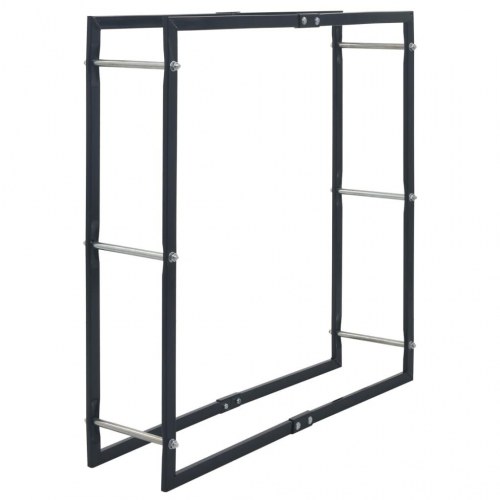 Brændestativ i stål - 100 × 25 × 100 cm, sort
