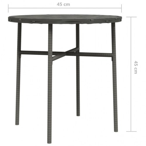 Tebord 45 cm polyrattan grå