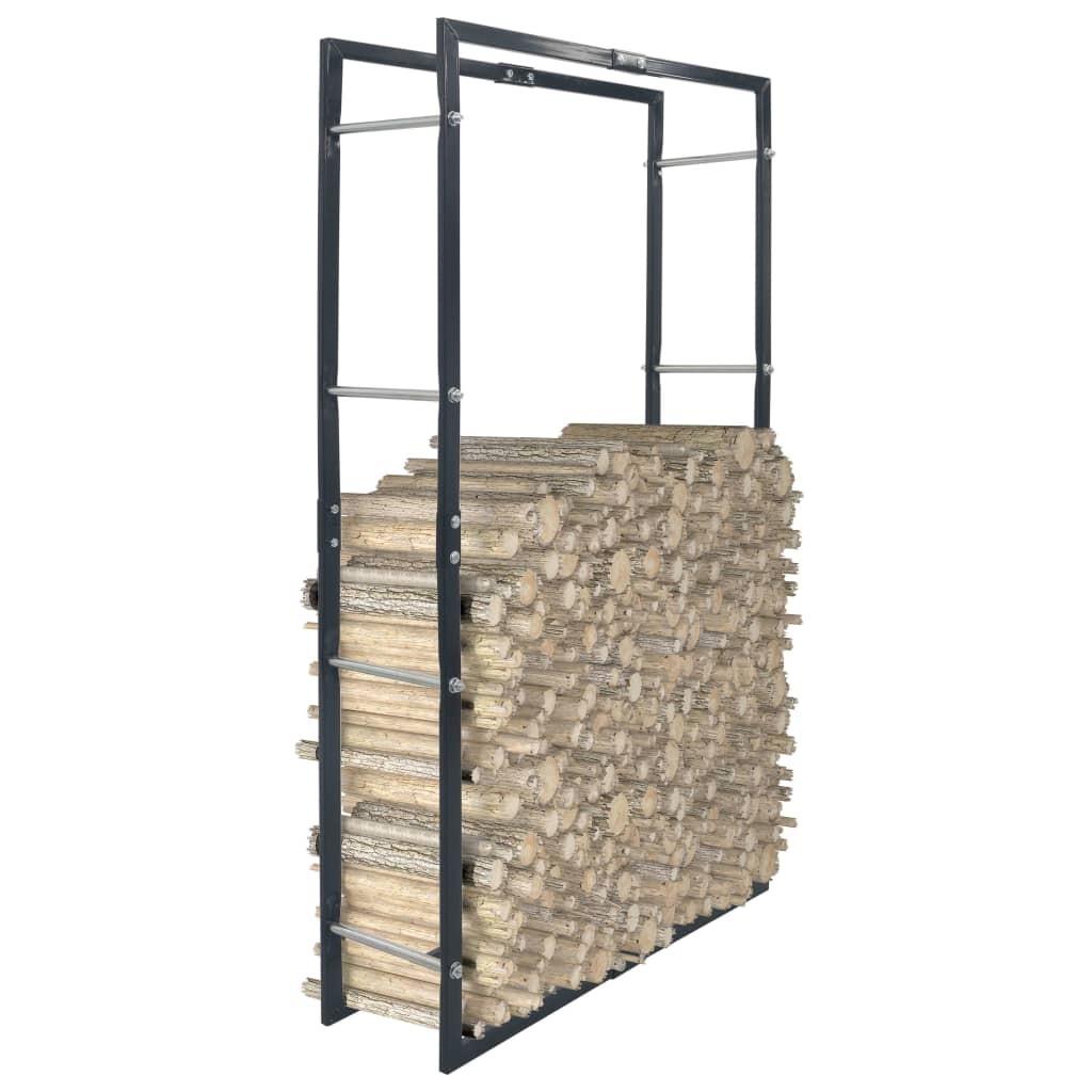 Brændestativ 80x25x150 cm stål sort