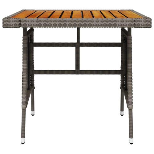 Havebord 70x70x72 cm polyrattan og massivt akacietræ grå