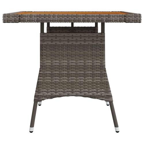 Havebord 70x70x72 cm polyrattan og massivt akacietræ grå