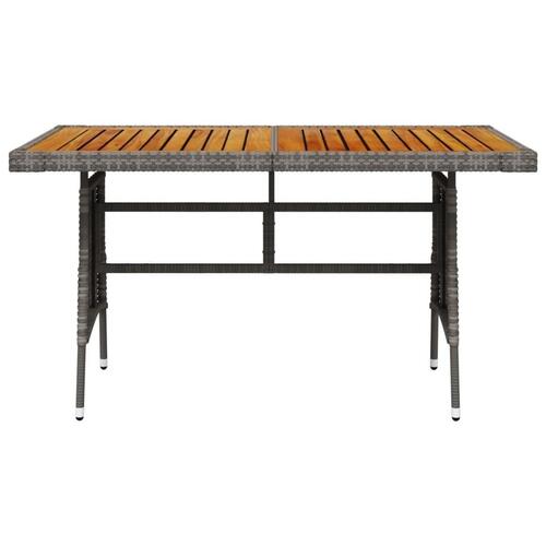 Havebord 130x70x72 cm polyrattan og massivt akacietræ grå