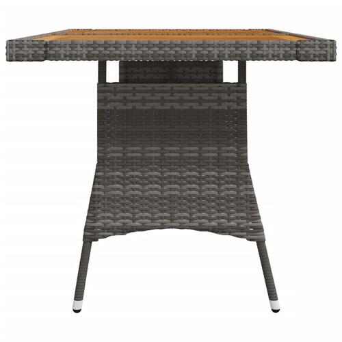 Havebord 130x70x72 cm polyrattan og massivt akacietræ grå