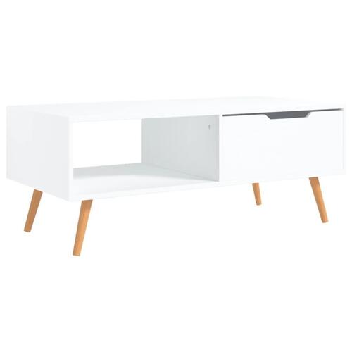 Sofabord 100x49,5x43 cm konstrueret træ hvid