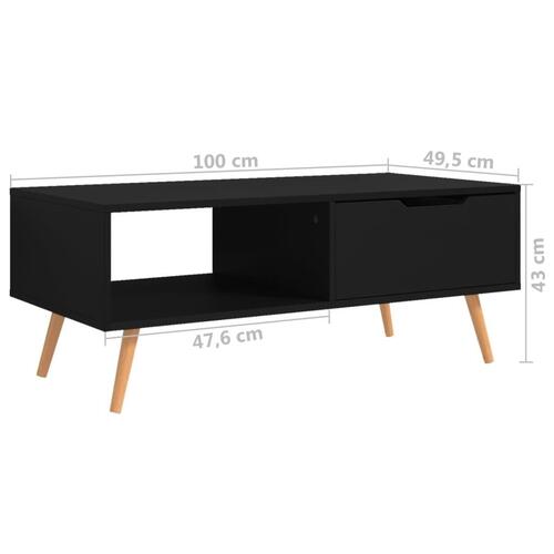 Sofabord 100x49,5x43 cm konstrueret træ sort