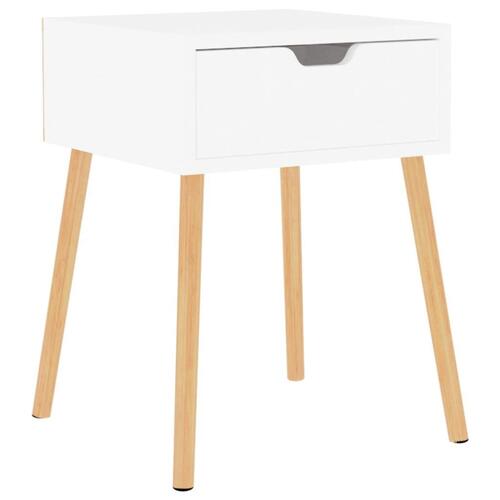 Sengebord 40x40x56 cm spånplade hvid