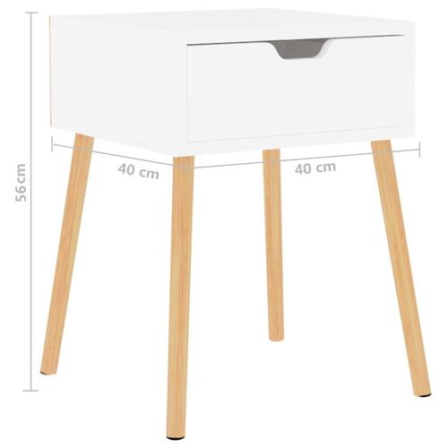 Sengeskab 40x40x56 cm spånplade hvid højglans