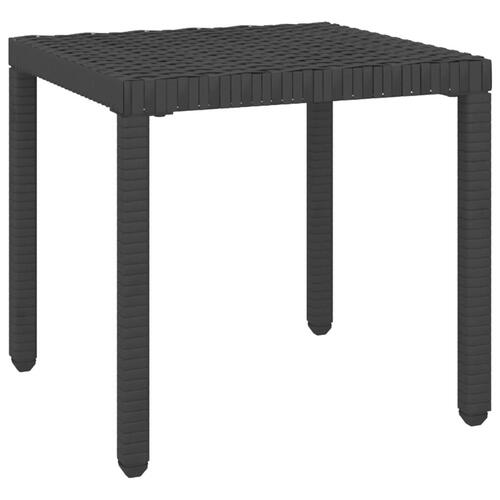 Liggestole 2 stk. med bord polyrattan sort