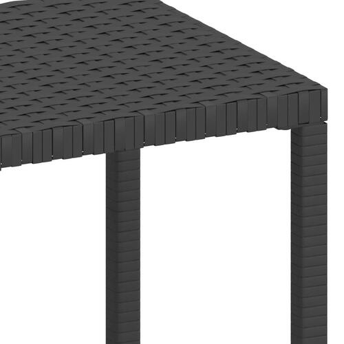 Liggestole 2 stk. med bord polyrattan sort