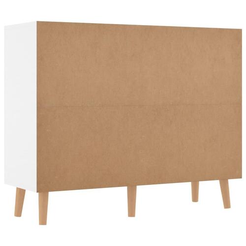Skænk 90x30x72 cm konstrueret træ hvid højglans