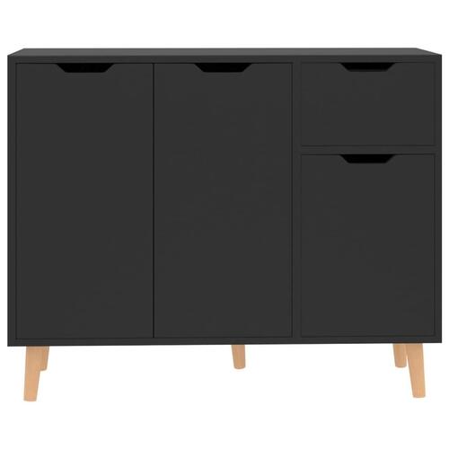 Skænk 90x30x72 cm konstrueret træ sort højglans