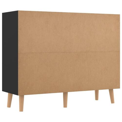Skænk 90x30x72 cm konstrueret træ sort højglans