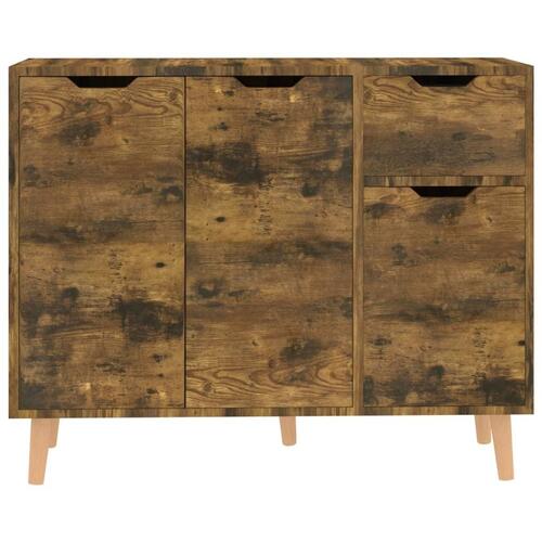Skænk 90x30x72 cm konstrueret træ røget egetræsfarve