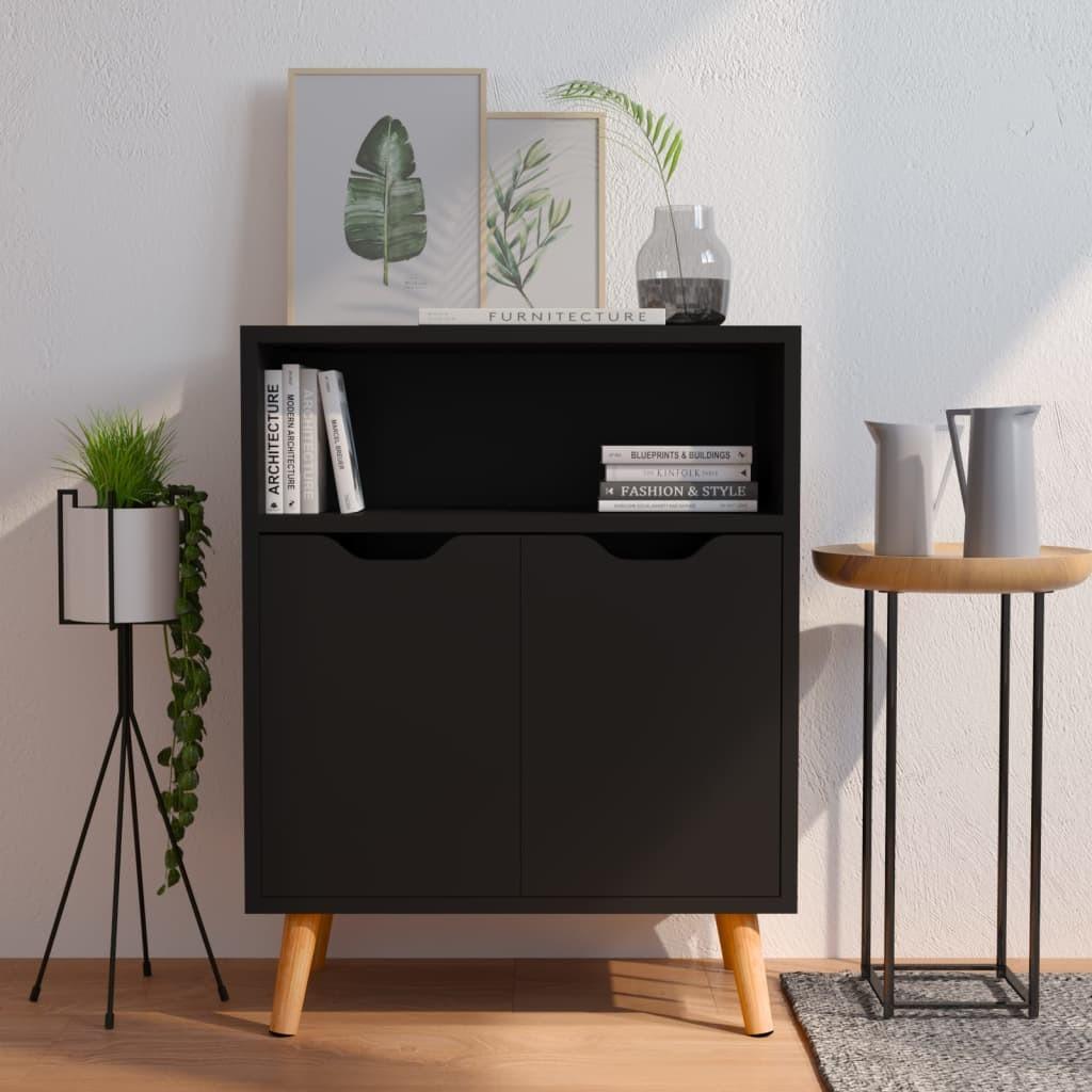 Skænk 60x30x72 cm konstrueret træ sort